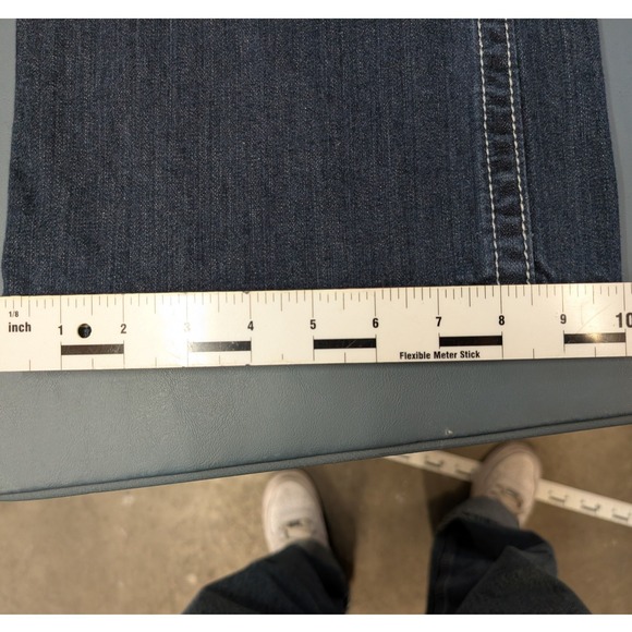 Harley-Davidson Women Jeans Sz 20 Dark Wash Bootcut Studded Logo Contrast Stitch - Picture 15 of 16